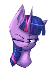 Size: 950x1350 | Tagged: safe, artist:ghosttown1195, twilight sparkle, pony, g4, female, mare, one eye closed, simple background, solo, transparent background