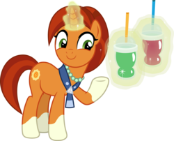 Size: 6414x5172 | Tagged: safe, artist:pink1ejack, stellar flare, pony, unicorn, g4, the parent map, absurd resolution, choose your destiny, drinking straw, female, glowing horn, horn, jewelry, magic, mare, necklace, raised hoof, silliness in the comments, simple background, smiling, smoothie, solo, telekinesis, transparent background