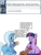 Size: 600x800 | Tagged: safe, artist:dekomaru, edit, trixie, twilight sparkle, oc, oc:aurora, oc:nebula, pony, unicorn, tumblr:ask twixie, g4, ask, baby, baby pony, colt, family, female, filly, lesbian, magical lesbian spawn, male, mare, offspring, parent:trixie, parent:twilight sparkle, parents:twixie, ship:twixie, shipping, simple background, spanish, translation, tumblr, unicorn twilight, white background