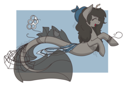 Size: 3090x2103 | Tagged: safe, artist:cadetredshirt, oc, oc only, oc:trash, merpony, sea pony, seapony (g4), dorsal fin, fin, fish tail, flowing mane, flowing tail, happy, high res, ocean, open mouth, open smile, seaponified, simple background, smiling, solo, species swap, sunlight, swimming, tail, transparent background, trash, underwater, water