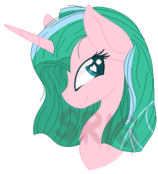 Size: 385x423 | Tagged: safe, artist:superrosey16, oc, oc only, pony, unicorn, bust, female, heart eyes, mare, portrait, simple background, solo, transparent background, watermark, wingding eyes