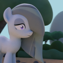 Size: 480x480 | Tagged: safe, artist:fillerartist, marble pie, earth pony, pony, g4, the maud couple, 3d, 60 fps, :p, angry, animated, blender, blender cycles, cute, female, frown, glare, madorable, marble pie is not amused, marblebetes, mare, maturity, no sound, outdoors, scene interpretation, silly, solo, tongue out, tree, webm, wide eyes