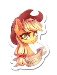 Size: 1220x1615 | Tagged: safe, artist:inowiseei, applejack, earth pony, pony, g4, cowboy hat, female, hat, honesty, mare, simple background, smiling, solo, stetson, transparent background