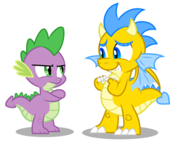 Size: 2786x2294 | Tagged: safe, artist:aleximusprime, spike, dragon, g4, autobot, autobots in equestria, bumblebee (transformers), dragonified, grin, high res, nervous smile, simple background, smiling, species swap, spike is not amused, transformers, transparent background, unamused, vector