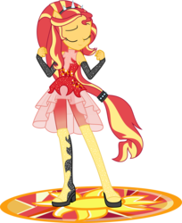 Size: 1730x2116 | Tagged: safe, artist:phucknuckl, part of a set, sunset shimmer, equestria girls, equestria girls specials, g4, my little pony equestria girls: better together, my little pony equestria girls: forgotten friendship, clothes, eyes closed, female, inkscape, simple background, smiling, solo, transparent background, vector