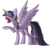 Size: 755x702 | Tagged: safe, artist:sketchykohaidraws, twilight sparkle, alicorn, pony, g4, cookie zombie, cutie mark, female, mare, open mouth, raised hoof, redraw, simple background, solo, spread wings, transparent background, twilight sparkle (alicorn), wings