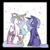 Size: 1024x1024 | Tagged: safe, artist:albinnada, princess celestia, princess luna, alicorn, pony, g4, :p, abstract background, chest fluff, colored wings, colored wingtips, confetti, crown, cute, cutelestia, duo, eye contact, female, floppy ears, fluffy, grin, jewelry, leg fluff, looking at each other, lunabetes, mare, messy mane, missing accessory, missing cutie mark, raised hoof, regalia, royal sisters, s1 luna, silly, simple background, sitting, smiling, spread wings, squee, tongue out, unshorn fetlocks, wavy mouth, white background, wing fluff, wings