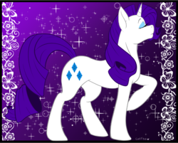 Size: 741x597 | Tagged: safe, artist:the-coffee-cobra, rarity, pony, unicorn, g4, abstract background, cutie mark, eyes closed, eyeshadow, female, makeup, mare, profile, raised hoof, solo