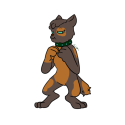 Size: 3000x3000 | Tagged: safe, artist:kiwiscribbles, oc, oc only, diamond dog, anthro, digitigrade anthro, collar, diamond dog oc, high res, simple background, solo, spiked collar, transparent background