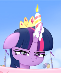 Size: 453x540 | Tagged: safe, screencap, twilight sparkle, alicorn, pony, g4, my little pony: the movie, annoyed, candle, cropped, crown, ears back, female, jewelry, mare, regalia, solo, twilight sparkle (alicorn), twilight sparkle is not amused, unamused