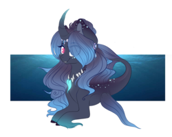 Size: 1500x1200 | Tagged: safe, artist:k-indle, oc, oc only, merpony, original species, creepie, female, solo
