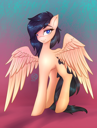 Size: 2500x3300 | Tagged: safe, artist:kairaanix, oc, oc only, pegasus, pony, abstract background, high res, looking at you, solo