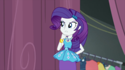 Size: 1280x720 | Tagged: safe, screencap, rarity, equestria girls, equestria girls series, g4, rarity investigates: the case of the bedazzled boot, clothes, female, geode of shielding, pencil skirt, rarity peplum dress, skirt, solo