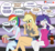 Size: 1175x1091 | Tagged: safe, artist:pshyzomancer, applejack, rainbow dash, rarity, equestria girls, g4, applejack's hat, armpits, barefoot, blushing, colored, complaining, cowboy hat, crossed legs, darling, dialogue, eyes closed, feet, female, food, hat, indianapolis 500, indycar, legs, open mouth, patreon, patreon logo, popcorn, sitting, smiling, soda, thighs, trio, trio female