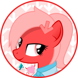 Size: 1800x1800 | Tagged: safe, artist:arifproject, oc, oc only, oc:downvote, earth pony, pony, derpibooru, g4, arif's circle vector, bust, circle, derpibooru ponified, meta, ponified, ponytail, semi-transparent, simple background, solo, transparent background, vector