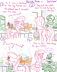 Size: 1280x1611 | Tagged: safe, artist:adorkabletwilightandfriends, lily, lily valley, spike, dragon, earth pony, pony, comic:adorkable twilight and friends, g4, adorkable friends, beanie, boat, bridge, butt, city, cityscape, clothes, cloud, comic, cute, dockland, equestria, female, flower, friendship, glasses, hat, hipster, humming, humor, keep dockland weird, lineart, male, mountain, oregon, plot, portland, present, relationship, river, scarf, ship:lilyspike, shipping, shirt, singing, skyline, slice of life, store, straight, tree, walking, weather