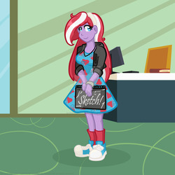 Size: 1024x1024 | Tagged: safe, artist:yoshimarsart, oc, oc only, oc:doodle sweet, equestria girls, g4, clothes, converse, equestria girls-ified, shoes, sneakers, solo, watermark