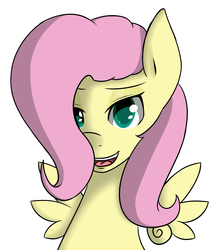 Size: 1657x1879 | Tagged: safe, artist:psicarii, fluttershy, pony, g4, bust, female, lidded eyes, portrait, simple background, solo, white background
