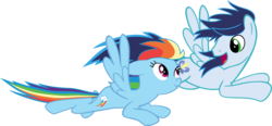 Size: 9968x4624 | Tagged: safe, artist:davidpinskton117, rainbow dash, soarin', g4, absurd resolution, female, male, ship:soarindash, shipping, simple background, straight, transparent background