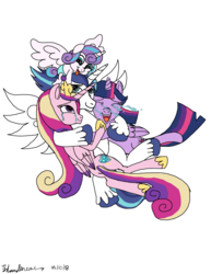 Size: 2550x3300 | Tagged: safe, artist:jd-canvas, princess cadance, princess flurry heart, shining armor, twilight sparkle, alicorn, pony, g4, alicornified, baby, baby pony, brother and sister, crying, cute, cutedance, female, filly, flurrybetes, foal, good end, group hug, high res, hug, husband and wife, immortality blues no more, immortality is awesome, liquid pride, male, mare, mother and child, mother and daughter, mother and son, one happy family, prince shining armor, race swap, shining adorable, shiningcorn, siblings, stallion, sweet dreams fuel, tears of joy, together forever, twiabetes, twilight sparkle (alicorn), wholesome