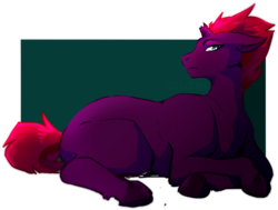 Size: 877x663 | Tagged: safe, artist:scuzim, tempest shadow, pony, g4, broken horn, crossed hooves, female, floppy ears, horn, missing cutie mark, prone, simple background, solo, transparent background