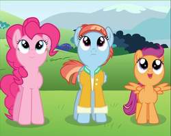 Size: 512x406 | Tagged: safe, artist:mlp-silver-quill, pinkie pie, scootaloo, windy whistles, earth pony, pegasus, pony, g4, female, filly
