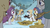 Size: 1280x720 | Tagged: safe, screencap, amaranthine, charcoal bakes, doctor whooves, dry wheat, flurry, lucky clover, shady daze, time turner, earth pony, pony, g4, hearth's warming eve (episode), background pony, bags under eyes, burlap, cold, earth pony tribe, female, filly, hearth's warming eve, male, mare, peasant, rags, snow, stallion