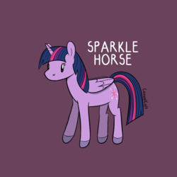 Size: 800x800 | Tagged: safe, artist:casualcolt, part of a set, twilight sparkle, alicorn, pony, g4, colored hooves, female, mare, purple background, simple background, solo, twilight sparkle (alicorn)