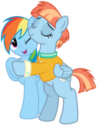 Size: 1539x1995 | Tagged: safe, artist:famousmari5, rainbow dash, windy whistles, pegasus, pony, g4, cute, eyes closed, female, hug, like mother like daughter, like parent like child, mare, mother and daughter, simple background, smiling, transparent background, windybetes