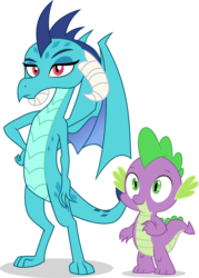 Size: 2856x4000 | Tagged: safe, artist:cirillaq, princess ember, spike, dragon, g4, female, high res, male, simple background, transparent background, vector
