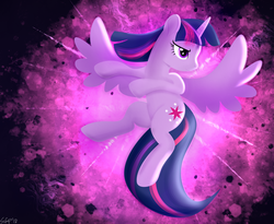 Size: 2136x1750 | Tagged: safe, artist:startledflowerpony, twilight sparkle, alicorn, pony, g4, female, flying, solo, twilight sparkle (alicorn)