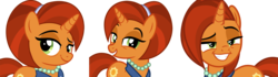 Size: 2000x556 | Tagged: safe, artist:cheezedoodle96, artist:jhayarr23, artist:vector-brony, stellar flare, pony, unicorn, g4, the parent map, clothes, cropped, dreamworks face, faic, female, jewelry, looking at you, necklace, pearl necklace, raised eyebrow, scarf, simple background, smiling, smirk, smug, stellarsmug, transparent background, trio, trio female, vector
