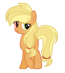 Size: 662x737 | Tagged: safe, artist:rachelclaraart, oc, oc only, oc:apple care, earth pony, pony, female, heterochromia, mare, offspring, parent:applejack, simple background, solo, transparent background