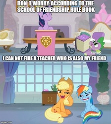 Size: 500x559 | Tagged: safe, edit, edited screencap, screencap, applejack, rainbow dash, spike, twilight sparkle, alicorn, pony, g4, non-compete clause, book, couch, cronyism, fireplace, twilight sparkle (alicorn)