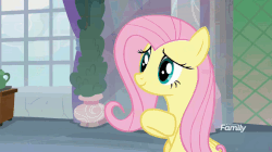 Size: 862x484 | Tagged: safe, screencap, fluttershy, pegasus, pony, non-compete clause, animated, best pony, cute, female, gif, giggling, happy, implied twilight sparkle, magic, mare, shyabetes, solo, teacher of the month, telekinesis, trophy