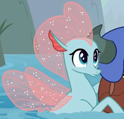 Size: 519x501 | Tagged: safe, screencap, ocellus, yona, seapony (g4), g4, non-compete clause, cropped, cute, diaocelles, disguise, disguised changeling, seaponified, seapony ocellus, solo focus, species swap