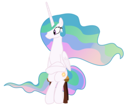 Size: 6000x5000 | Tagged: safe, artist:sunshi, edit, editor:slayerbvc, vector edit, princess celestia, alicorn, pony, g4, horse play, absurd resolution, accessory-less edit, bare hooves, female, mare, missing accessory, ponies sitting like humans, simple background, sitlestia, sitting, solo, stool, transparent background, vector