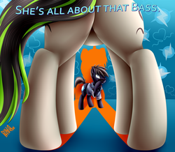 Size: 5500x4800 | Tagged: safe, artist:pshyzomancer, oc, oc only, oc:beat, oc:plot frequency, earth pony, pony, unicorn, absurd resolution, both cutie marks, butt, buttcheeks, clothes, commission, featureless crotch, female, for your eyes only, framed by legs, male, mare, movie poster, movie reference, oc x oc, plot, rear view, seduction, seductive, seductive look, seductive pose, shipping, stallion, straight, sunglasses, surprised