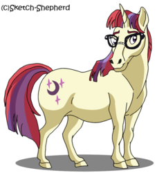 Size: 600x661 | Tagged: safe, artist:sketch-shepherd, moondancer, pony, unicorn, g4, colored hooves, female, glasses, hoers, simple background, solo, transparent background