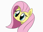 Size: 150x113 | Tagged: safe, artist:taurson, fluttershy, pony, g4, animated, blinking, bust, cute, female, gif, looking at something, mare, picture for breezies, simple background, solo, stare, white background
