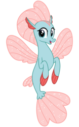 Size: 2000x3200 | Tagged: safe, artist:cheezedoodle96, ocellus, changedling, changeling, seapony (g4), g4, non-compete clause, .svg available, cute, diaocelles, disguise, disguised changeling, female, high res, looking at you, seaponified, seapony ocellus, simple background, smiling, solo, species swap, svg, transparent background, vector