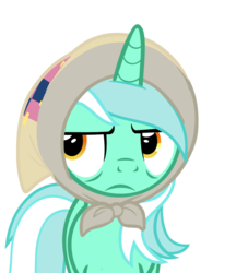 Size: 980x1080 | Tagged: safe, artist:kody02, lyra heartstrings, pony, unicorn, g4, the parent map, aside glance, clothes, disgruntled, female, headscarf, implied bon bon, scarf, simple background, transparent background, vector