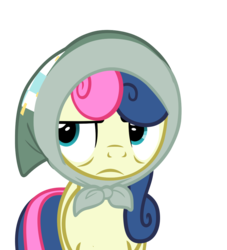 Size: 980x1080 | Tagged: safe, artist:kody02, bon bon, sweetie drops, earth pony, pony, g4, the parent map, aside glance, clothes, disgruntled, female, headscarf, implied lyra, scarf, simple background, transparent background, vector