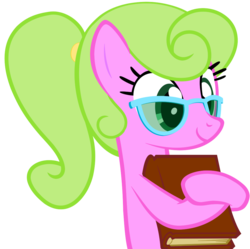 Size: 1019x1015 | Tagged: safe, artist:kody02, daisy, flower wishes, earth pony, pony, g4, .svg available, book, female, glasses, nerd, nerd pony, simple background, svg, transparent background, vector