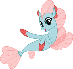 Size: 5095x4823 | Tagged: safe, artist:jhayarr23, ocellus, changedling, changeling, seapony (g4), g4, non-compete clause, absurd resolution, cute, diaocelles, disguise, disguised changeling, female, fin wings, fins, looking at you, seaponified, seapony ocellus, simple background, smiling, solo, species swap, transparent background, vector