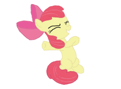 Size: 820x603 | Tagged: safe, artist:optimusv42, apple bloom, earth pony, pony, brotherhooves social, g4, chest pounding, eyes closed, female, filly, foal, simple background, solo, trace, white background