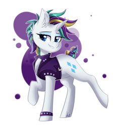 Size: 3000x3000 | Tagged: safe, artist:colirosablitz, rarity, pony, unicorn, g4, alternate hairstyle, female, high res, looking at you, mare, punk, raripunk, simple background, solo, transparent background