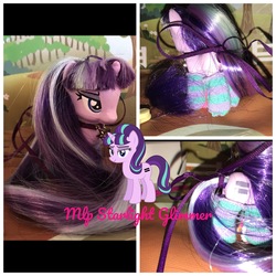 Size: 4096x4096 | Tagged: safe, artist:mlpmerch, starlight glimmer, pony, unicorn, g4, absurd resolution, clothes, customized toy, equal cutie mark, female, figurine, irl, photo, socks, solo, striped socks, toy