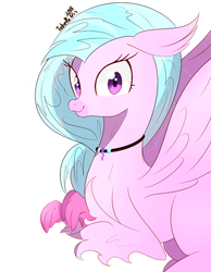 Size: 700x900 | Tagged: safe, artist:tohupo, silverstream, classical hippogriff, hippogriff, g4, female, looking at you, simple background, solo, white background