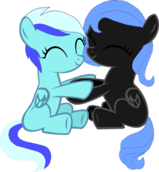 Size: 1326x1431 | Tagged: safe, artist:sky gamer, oc, oc only, oc:minty gamer, oc:tira moon, pegasus, pony, female, filly, foal, friendship, offspring, playing, simple background, transparent background
